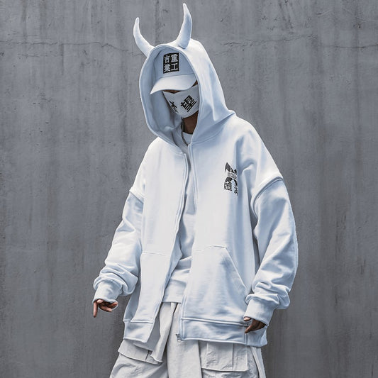 Devil Horns Hooded Cardigan Jacket