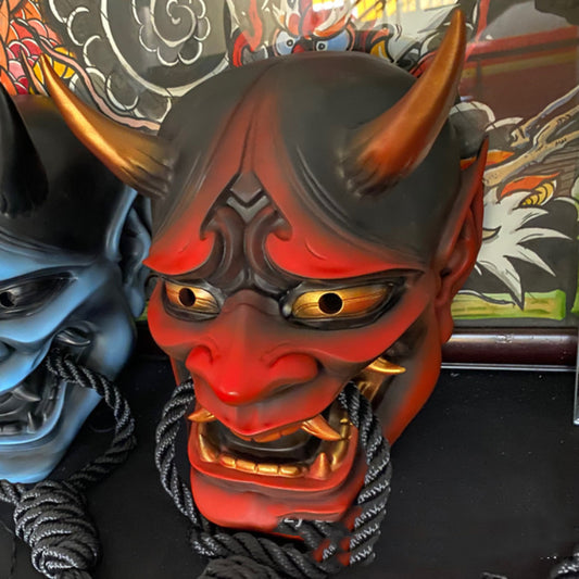 Japanese Oni Mask Grimace With Rope