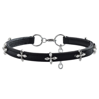 Dark Cross Flower Stand Choker Collar